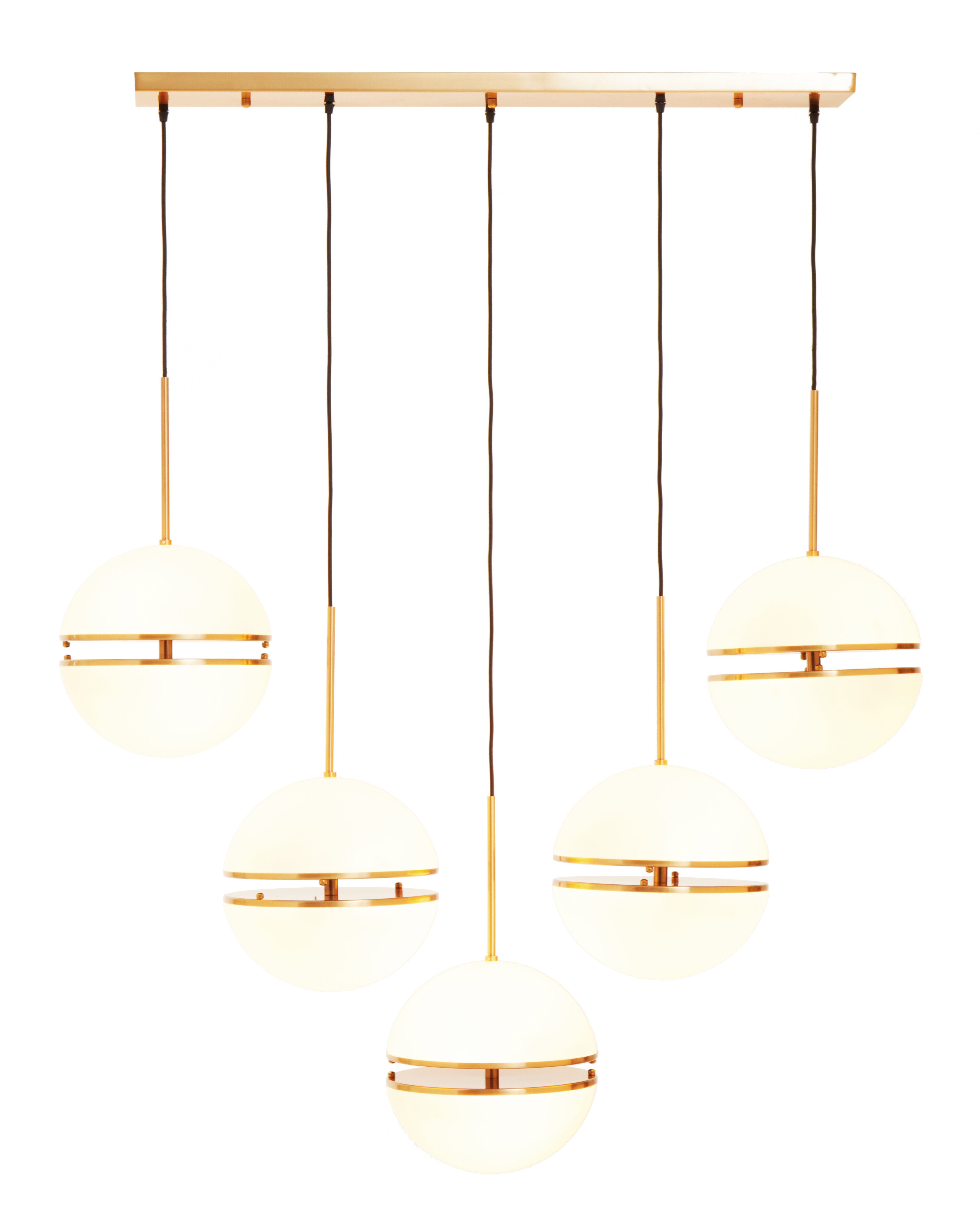 Abira Five Ball Brass Pendant Light